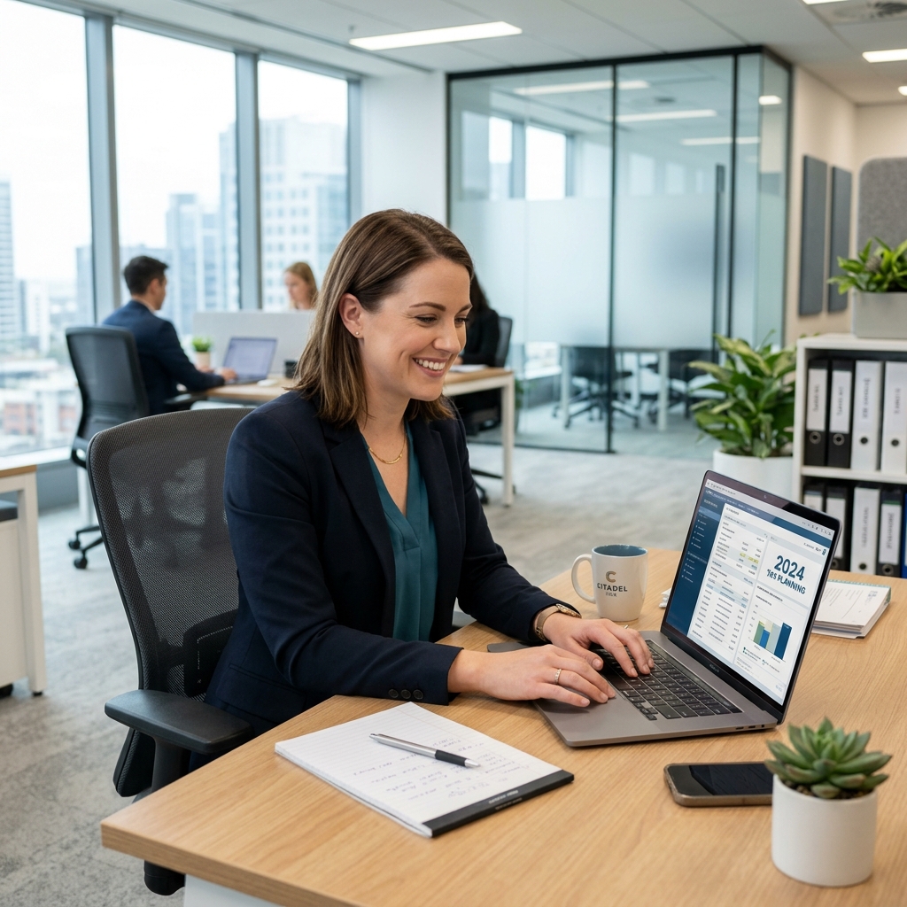 Steuerberater am Laptop